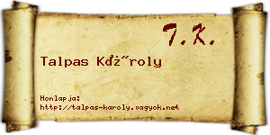 Talpas Károly névjegykártya