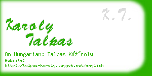 karoly talpas business card
